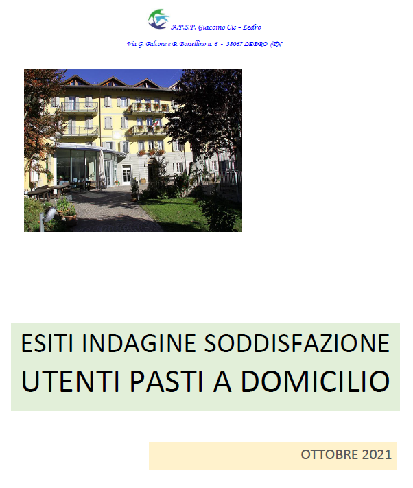 Servizio consegna Pasti a domicilio – Indagine di soddisfazione